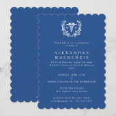 Blue MD Caduceus+Laurel Wreated Afstuderen Kaart (Voorkant / Achterkant)