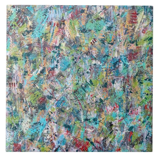 Blue Meadow 6 x 6 keramische tegel Tegeltje (Voorkant)