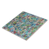 Blue Meadow 6 x 6 keramische tegel Tegeltje (Zijkant)