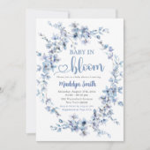 Blue Meadow Boho Baby in Bloom Baby shower Kaart (Voorkant)