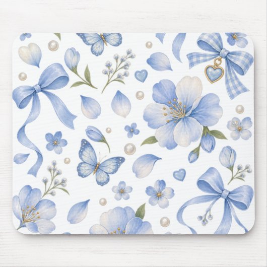 Blue Meadow Bows & Blooms Muismat (Voorkant)