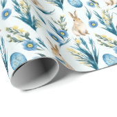 Blue Meadow Charm Gift Wrapping Paper Cadeaupapier (Rol Hoek)