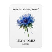 Blue Meadow Magic: Waterverf Cornflower Art Magneet (Verticaal)