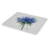 Blue Meadow Magic: Waterverf Cornflower Art Snijplank (Hoek)