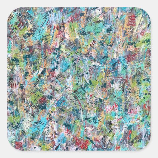 Blue Meadow Square Stickers (Voorkant)