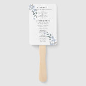 Blue Meadow Waterverf Wedding Program Hand Fan Handwaaier (Achterkant)