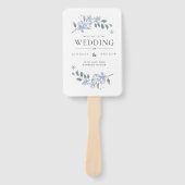 Blue Meadow Waterverf Wedding Program Hand Fan Handwaaier (Voorkant)
