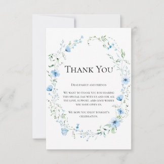 Blue Meadow Wildflower Personalized Wedding Gratit Bedankkaart
