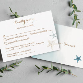 Blue Meal Choice Song Request Wedding Small RSVP Notitiekaartje