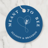 Blue Meant to Bee Honey Jar Wedding Bedankjes Labels (Voorkant)