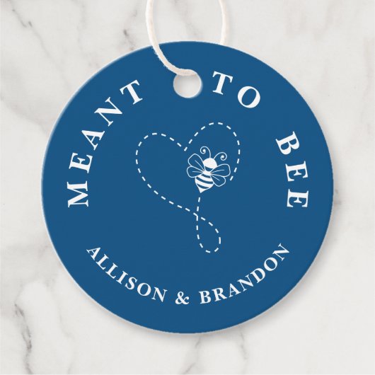 Blue Meant to Bee Honey Jar Wedding Bedankjes Labels (Voorkant)