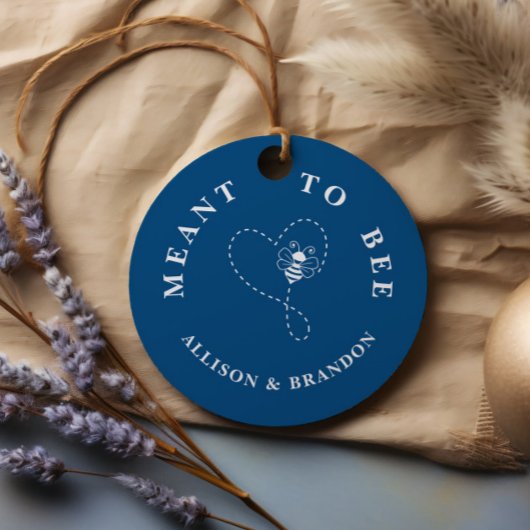 Blue Meant to Bee Honey Jar Wedding Bedankjes Labels