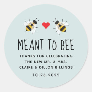 Blue Meant to Bee Honey Wedding Favoriete Label