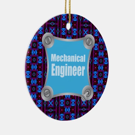 Blue Mechanical Engineer Keramisch Ornament (Rechts)