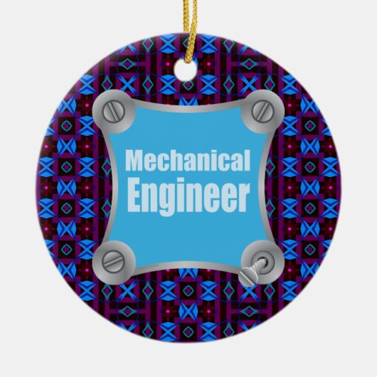 Blue Mechanical Engineer Keramisch Ornament (Voorkant)