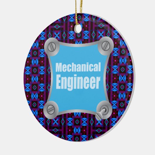 Blue Mechanical Engineer Keramisch Ornament (Links)