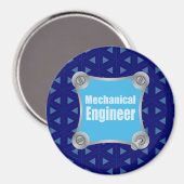 Blue Mechanical Engineer Magneet (Voorkant / Achterkant)