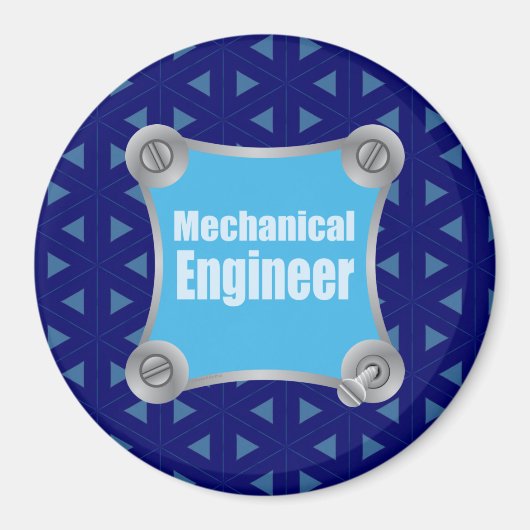 Blue Mechanical Engineer Magneet (Voorkant)