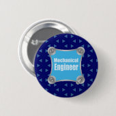 Blue Mechanical Engineer Ronde Button 5,7 Cm (Voorkant /achterkant)