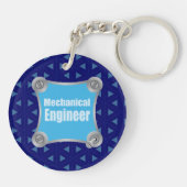 Blue Mechanical Engineer Sleutelhanger (Achterkant)