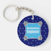 Blue Mechanical Engineer Sleutelhanger (Voorkant)