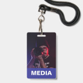 Blue Media All Access-pas foto-ID Badge (Voorzijde met lanyard)