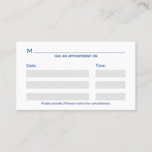 Blue Medical 3D Caduceus Gold Cross Afsprakenkaartje (Achterkant)