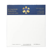 Blue Medical 3D Caduceus Gold Cross Notitieblok (Voorkant)