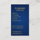 Blue Medical 3D Caduceus Gold Cross Visitekaartje (Achterkant)