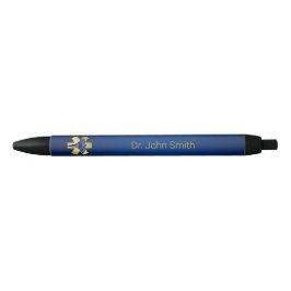 Blue Medical 3D Caduceus Gold Cross Zwarte Inkt Pen