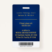 Blue Medical 3D Caduceus Gold Paramedic Foto ID Badge (Achterkant)