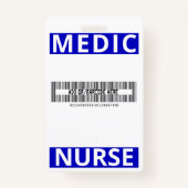 Blue Medical Doctor Custom Name ID Employee Badge (Achterkant)