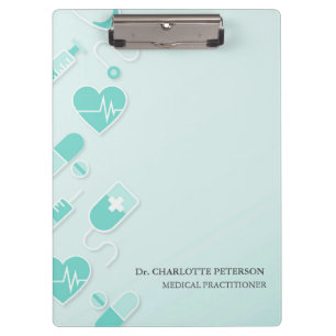 Blue Medical Doctor Elements Gepersonaliseerd Klembord