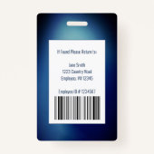 Blue Medical Employee ID Hospital Logo Barcode Badge (Achterkant)