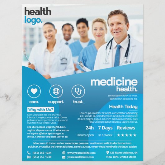 Blue Medical Healthcare (Sjabloon) Flyer (Voorkant)