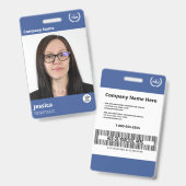 Blue Medical Professional Custom Name Employee Badge (Voor- en achterkant)