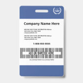 Blue Medical Professional Custom Name Employee Badge (Achterkant)