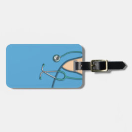 Blue Medical Scrubs Bagagelabel