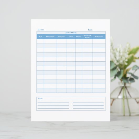 Blue Medical Visings Personal Planner Stationery (Staand voorkant)