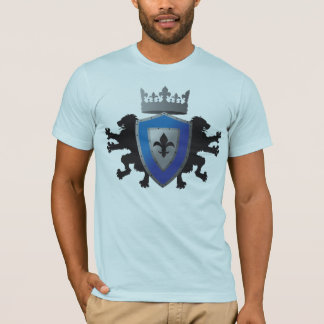 Blue Medieval Lion Heraldry Mannen Amer. Apparel T T-shirt