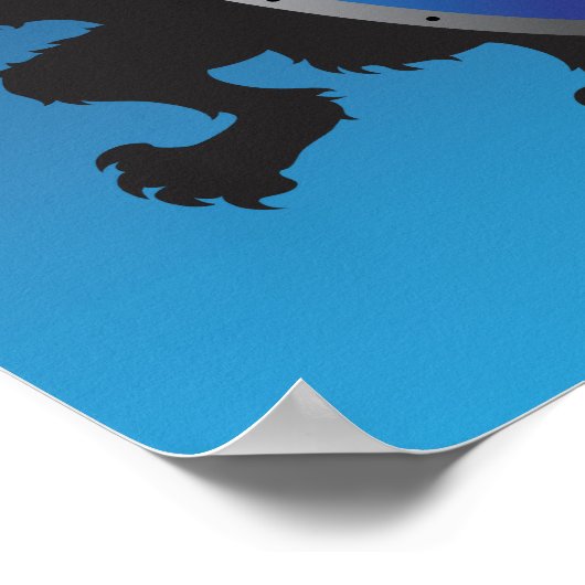 Blue Medieval Lion Heraldry Poster (Hoek)