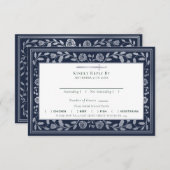 Blue Medieval Sword Wedding RSVP Enclosure Kaart (Voorkant / Achterkant)