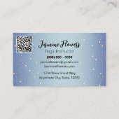 Blue Meditation Yoga Pose Instructor Visitekaartje (Achterkant)