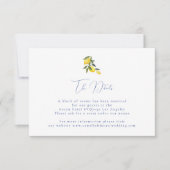 Blue mediterraanse tegel & citrus Trouwdetails RSVP Kaartje (Voorkant)