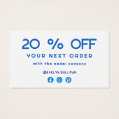 Blue mediterraanse tegels dank u kortingskaart visitekaartje (Achterkant)