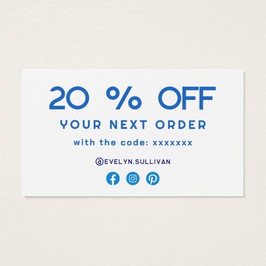 Blue mediterraanse tegels dank u kortingskaart visitekaartje (Achterkant)