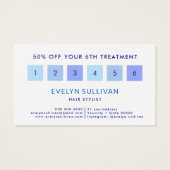 Blue mediterraanse tegels lijst loyaliteitskaart visitekaartje (Achterkant)