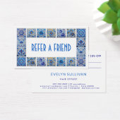 Blue mediterraanse tegels lijst verwijzingskaart visitekaartje (Bureau)