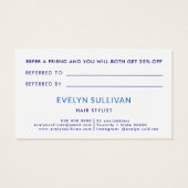 Blue mediterraanse tegels lijst verwijzingskaart visitekaartje (Achterkant)