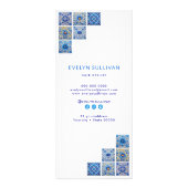 Blue mediterraanse tegels prijslijst reclamekaart (Achterkant)